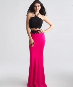 Formal Gowns Madison James - 18-673 Lace Two Piece Sheath Dress