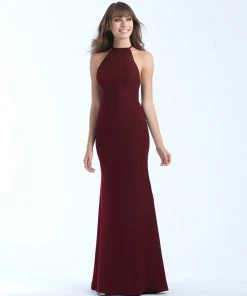 Madison James - 18-677 Sleeveless Halter Sheath Dress