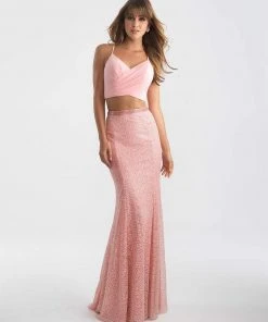 Madison James - 18-711 Two Piece V-neck Sheath Dress