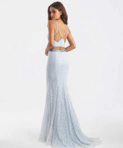 Madison James - 18-711 Two Piece V-neck Sheath Dress