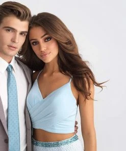 Madison James - 18-711 Two Piece V-neck Sheath Dress