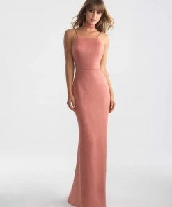 Madison James - 18-713 Suede Square Sheath Dress Formal Gowns