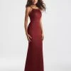 Madison James - 18-713 Suede Square Sheath Dress Formal Gowns