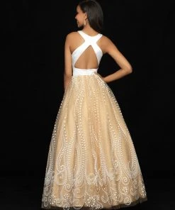 Madison James - 18-716 Long Satin Halter A-line Dress Formal Gowns