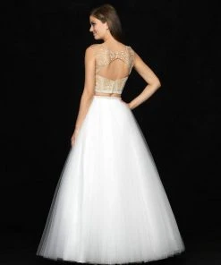 Madison James - 18-718 Two Piece Swirl Designed Tulle Ballgown 5 Madison James - 18-718 Two Piece Swirl Designed Tulle Ballgown