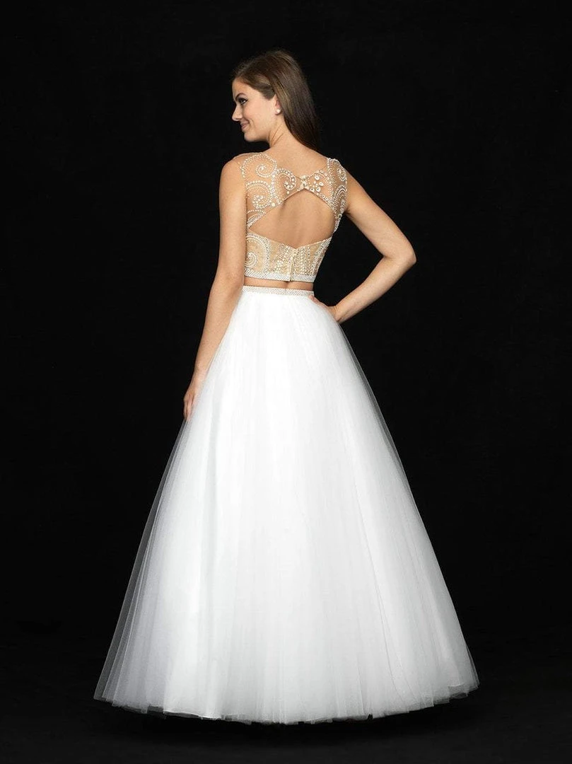 Madison James - 18-718 Two Piece Swirl Designed Tulle Ballgown 4 Madison James - 18-718 Two Piece Swirl Designed Tulle Ballgown