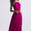 Formal Gowns Madison James - 18-724 Halter Style Drape Chiffon A Line Dress