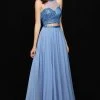 Madison James - 18-732 Two Piece Embellished High Halter Chiffon Dress