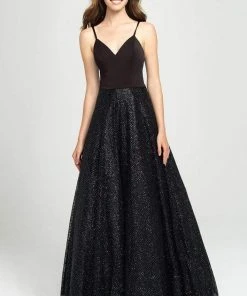 Madison James - 19-100 Sleeveless Crisscrossed Tulle A-Line Gown