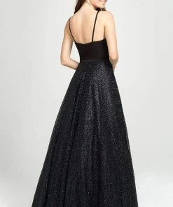 Madison James - 19-100 Sleeveless Crisscrossed Tulle A-Line Gown