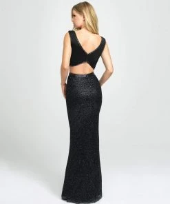Madison James - 19-101 Two-Piece Glitter Crosshatch Sheath Gown Formal Gowns 7 Madison James - 19-101 Two-Piece Glitter Crosshatch Sheath Gown Formal Gowns