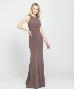 Formal Gowns Madison James - 19-104 Ruched Open Back Sheath Gown