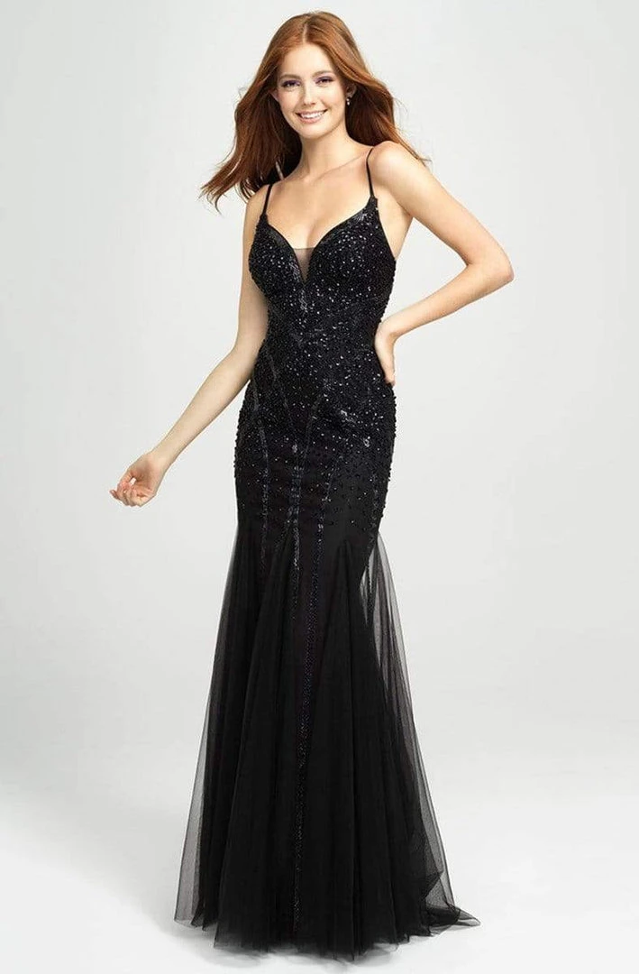 Madison James - 19-105 Beaded Plunging Bodice Godet Trumpet Gown Formal Gowns 3 Madison James - 19-105 Beaded Plunging Bodice Godet Trumpet Gown Formal Gowns