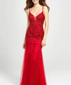 Madison James - 19-105 Beaded Plunging Bodice Godet Trumpet Gown Formal Gowns 9 Madison James - 19-105 Beaded Plunging Bodice Godet Trumpet Gown Formal Gowns