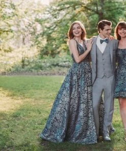 Madison James - 19-113 Laser Cut Lace A-line Dress Cocktail Dresses