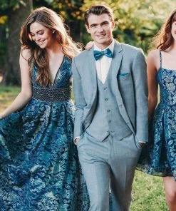 Madison James - 19-113 Laser Cut Lace A-line Dress Cocktail Dresses