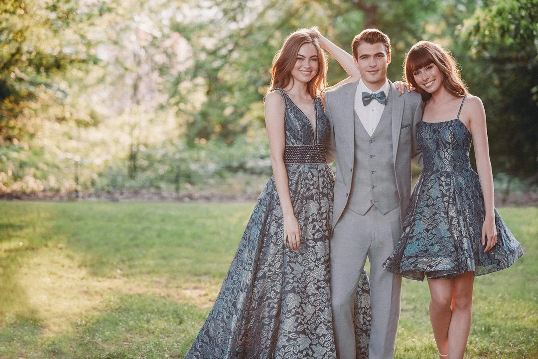 Madison James - 19-114 Iridescent Laser Cut Lace A-line Dress 7 Madison James - 19-114 Iridescent Laser Cut Lace A-line Dress