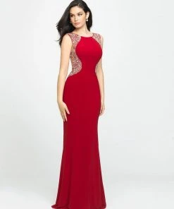 Madison James - 19-116 Beaded Jewel Evening Dress With Slit 9 Madison James - 19-116 Beaded Jewel Evening Dress With Slit
