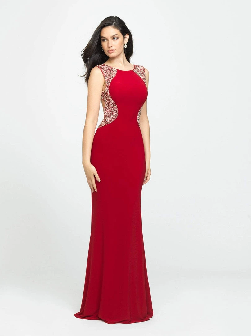 Madison James - 19-116 Beaded Jewel Evening Dress With Slit 6 Madison James - 19-116 Beaded Jewel Evening Dress With Slit