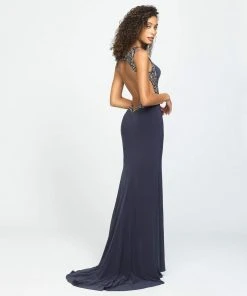 Madison James - 19-116 Beaded Jewel Evening Dress With Slit 8 Madison James - 19-116 Beaded Jewel Evening Dress With Slit