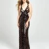 Formal Gowns Madison James - 19-117 Two Tone Sequined Deep V-neck Sheath Dress 1 Formal Gowns Madison James - 19-117 Two Tone Sequined Deep V-neck Sheath Dress