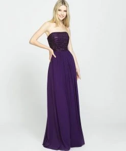 Formal Gowns Madison James - 19-120 Beaded Strapless A-Line Evening Dress