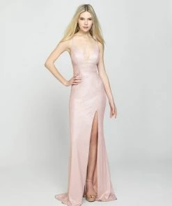Madison James - 19-131 Sparkle Net Deep V-neck Trumpet Dress Formal Gowns 10 Madison James - 19-131 Sparkle Net Deep V-neck Trumpet Dress Formal Gowns