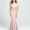Madison James - 19-135 Jeweled Lace Plunging Mermaid Gown