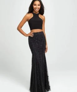 Formal Gowns Madison James - 19-141 Two Piece Halter Sheath Dress