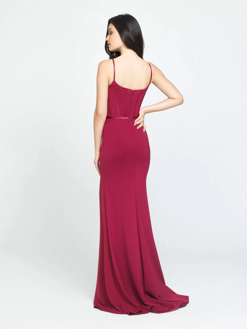 Madison James - 19-147 Boning Fitted Gown With Slit Formal Gowns 6 Madison James - 19-147 Boning Fitted Gown With Slit Formal Gowns
