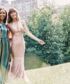 Formal Gowns Madison James - 19-148 Multicolored Sequined Halter Trumpet Dress