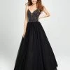 Formal Gowns Madison James - 19-149 Beaded Deep V-neck Tulle Ballgown