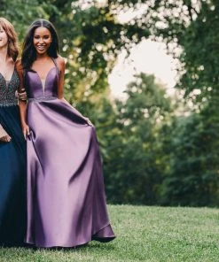 Formal Gowns Madison James - 19-149 Beaded Deep V-neck Tulle Ballgown