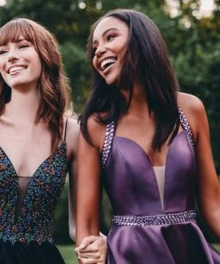 Formal Gowns Madison James - 19-149 Beaded Deep V-neck Tulle Ballgown