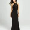 Madison James - 19-153 Strappy Embroidered Halter Dress Formal Gowns