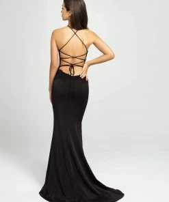 Madison James - 19-153 Strappy Embroidered Halter Dress Formal Gowns 8 Madison James - 19-153 Strappy Embroidered Halter Dress Formal Gowns