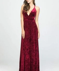 Madison James - 19-156 Plunging V-Neck A-Line Dress 13 Madison James - 19-156 Plunging V-Neck A-Line Dress
