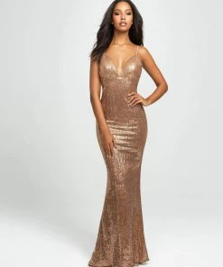 Madison James - 19-158 Plunging V-Neck Sheath Evening Gown 9 Madison James - 19-158 Plunging V-Neck Sheath Evening Gown