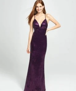 Madison James - 19-158 Plunging V-Neck Sheath Evening Gown 10 Madison James - 19-158 Plunging V-Neck Sheath Evening Gown
