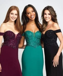 Madison James - 19-162 Beaded Off-Shoulder Gown With Slit 12 Madison James - 19-162 Beaded Off-Shoulder Gown With Slit