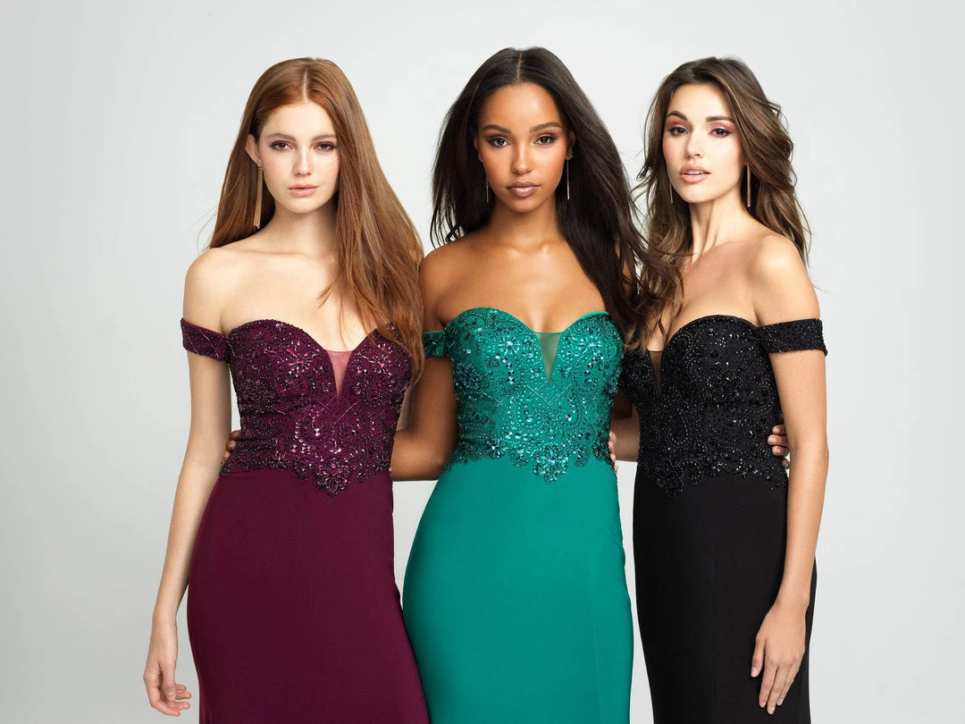 Madison James - 19-162 Beaded Off-Shoulder Gown With Slit 8 Madison James - 19-162 Beaded Off-Shoulder Gown With Slit