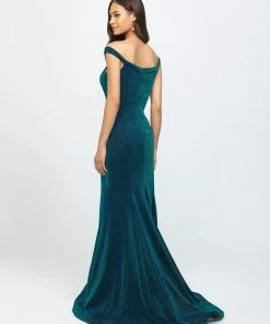 Madison James - 19-164 Shimmer Knit Off-Shoulder Trumpet Dress Formal Gowns 7 Madison James - 19-164 Shimmer Knit Off-Shoulder Trumpet Dress Formal Gowns