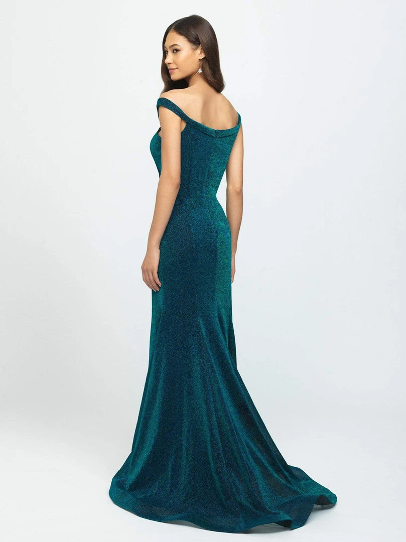 Madison James - 19-164 Shimmer Knit Off-Shoulder Trumpet Dress Formal Gowns 5 Madison James - 19-164 Shimmer Knit Off-Shoulder Trumpet Dress Formal Gowns