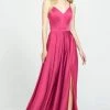 Madison James - 19-178 V-Neck Sleeveless Stretch Satin A-Line Gown