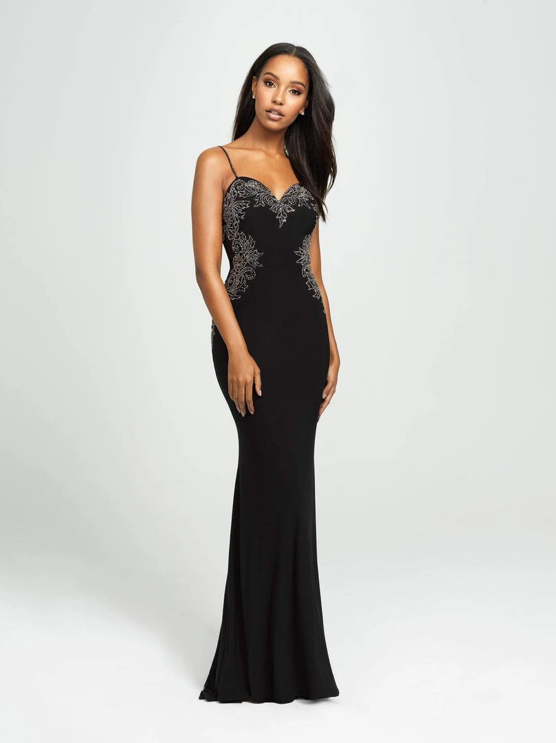 Formal Gowns Madison James - 19-182 Intricate Floral Beaded Illusion Midriff Gown 3 Formal Gowns Madison James - 19-182 Intricate Floral Beaded Illusion Midriff Gown