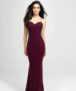 Formal Gowns Madison James - 19-182 Intricate Floral Beaded Illusion Midriff Gown 13 Formal Gowns Madison James - 19-182 Intricate Floral Beaded Illusion Midriff Gown