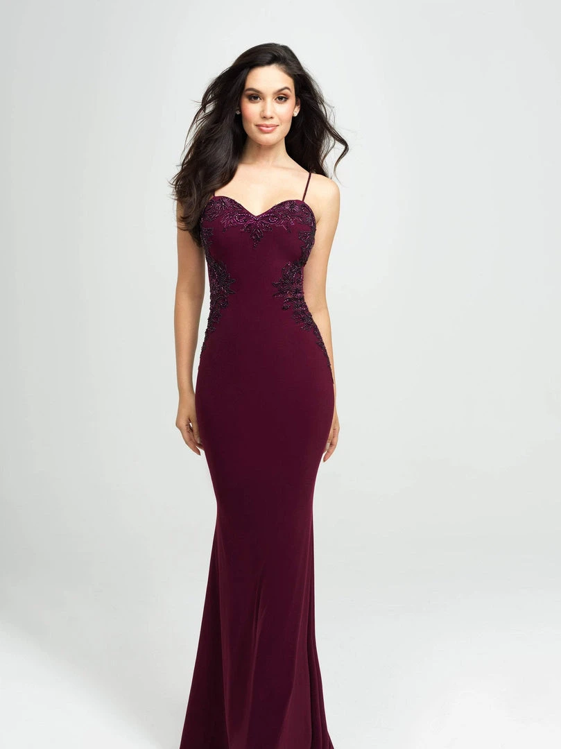Formal Gowns Madison James - 19-182 Intricate Floral Beaded Illusion Midriff Gown 7 Formal Gowns Madison James - 19-182 Intricate Floral Beaded Illusion Midriff Gown