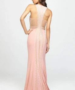 Formal Gowns Madison James - 19-197 Beaded Jersey Halter Trumpet Dress