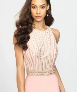 Formal Gowns Madison James - 19-197 Beaded Jersey Halter Trumpet Dress