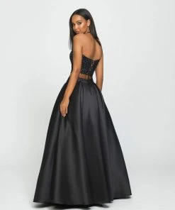 Madison James - 19-198 Two Piece Lace Mikado A-line Dress Formal Gowns